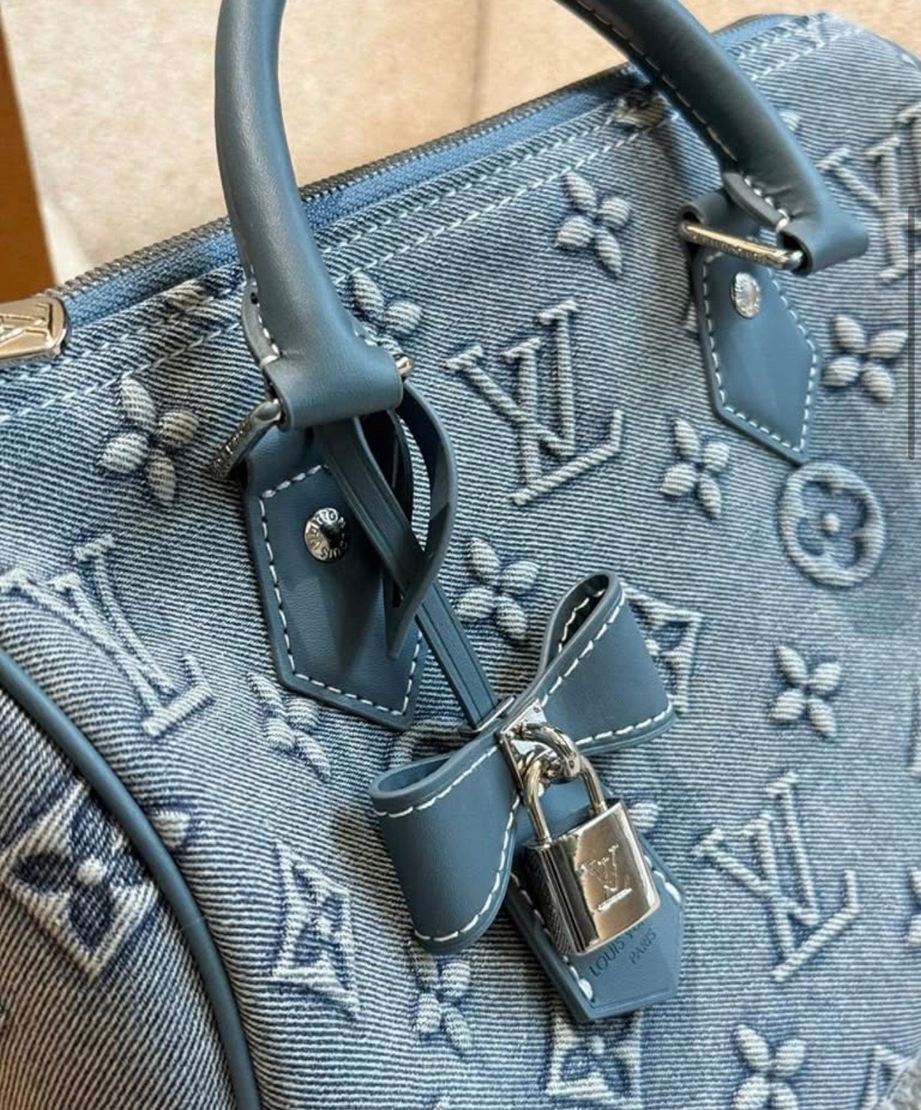 Denim debossed speedy