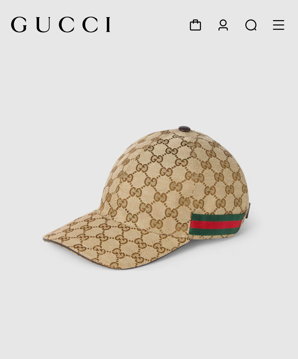 GG canvas baseball hat with Web