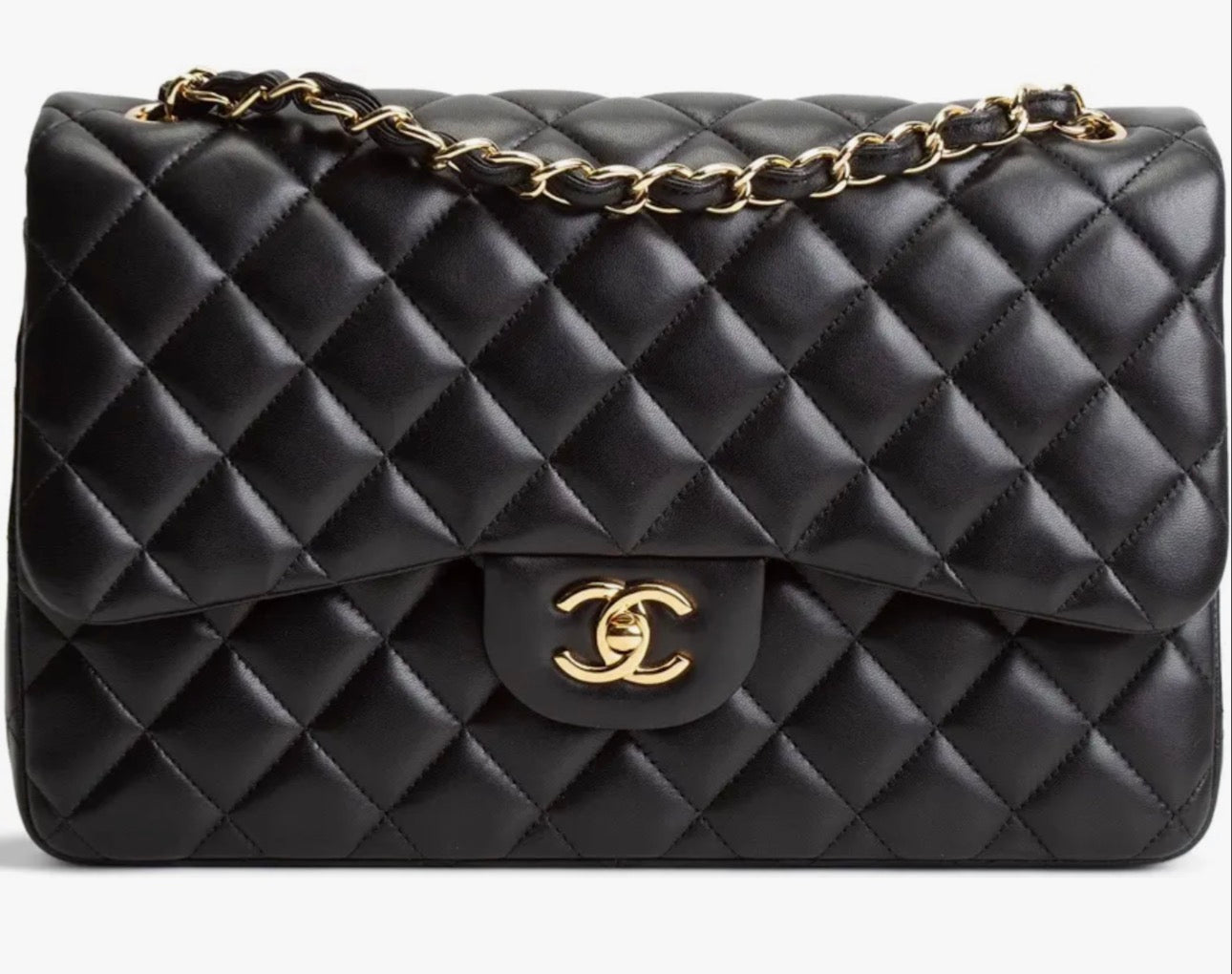 CHANEL Classic Caviar/lambskin Medium Double Flap - Black