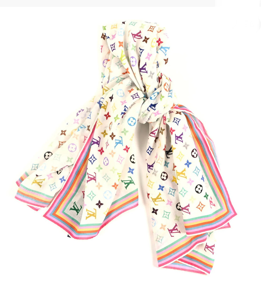 LV X TM Silk Monogram Multicolor BB Bandeau White