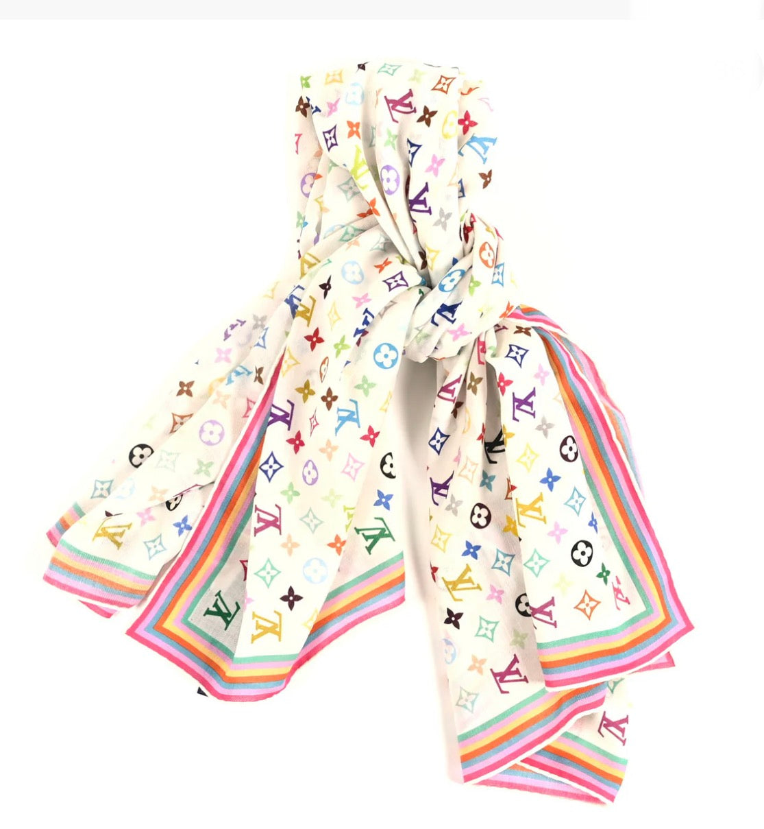 LV X TM Silk Monogram Multicolor BB Bandeau White
