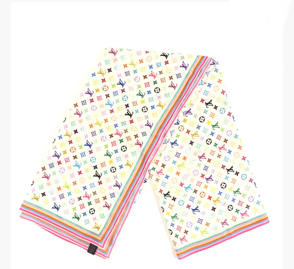 LV X TM Silk Monogram Multicolor BB Bandeau White