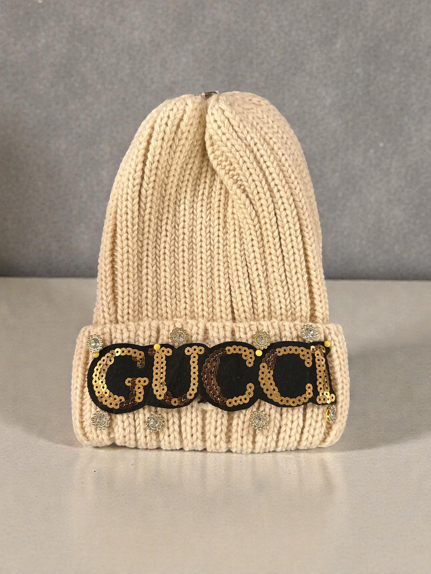 Custom Tan beanie