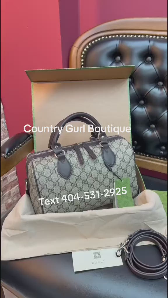 SUPREME GG CANVAS TOP HANDLE BOSTON TOTE BAG